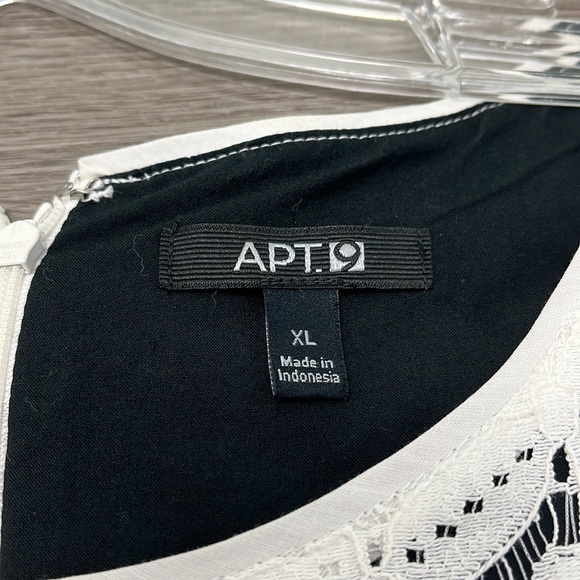 Apt. 9 Women’s Off White Lace Overlay Black Sleeveless Dress- size XL - Picture 5 of 7